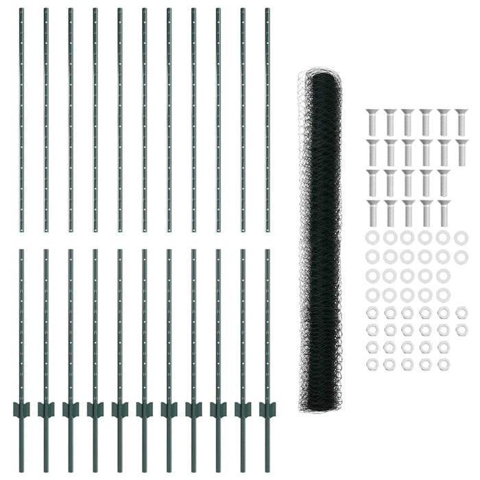 Gard cu Stâlp Verde 1,6 x 25 m Oțel și PVC - WALTI WALTI