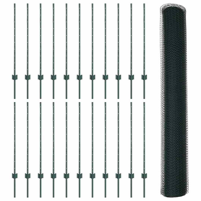 Gard cu Stâlp Verde 1 x 50 m Oțel și PVC - WALTI WALTI