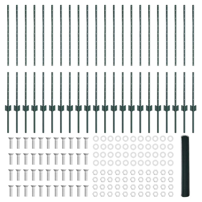 Gard cu Stâlp Verde 1 x 50 m Oțel și PVC - WALTI WALTI