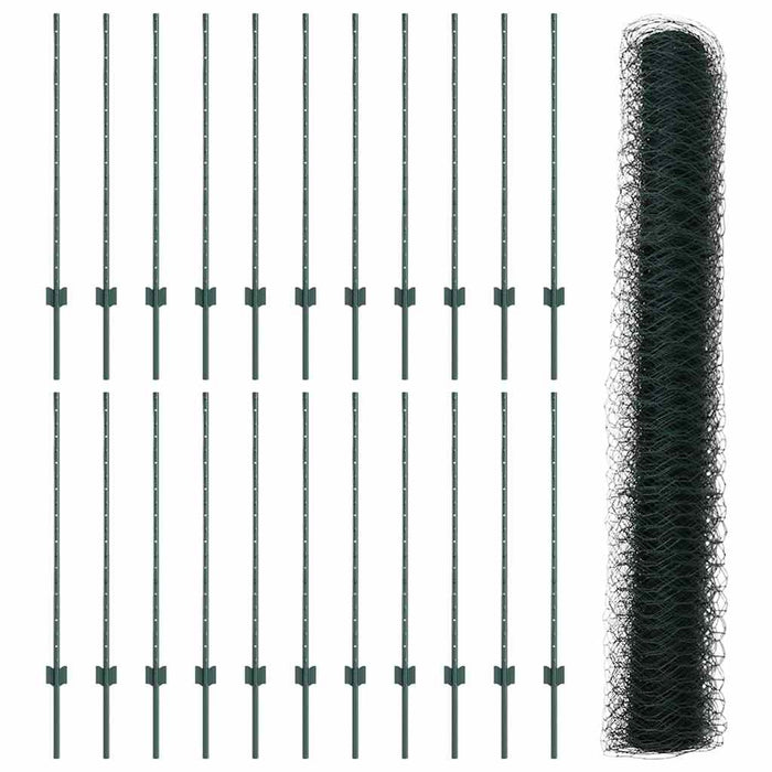 Gard cu Stâlp Verde 1 x 50 m Oțel și PVC - WALTI WALTI