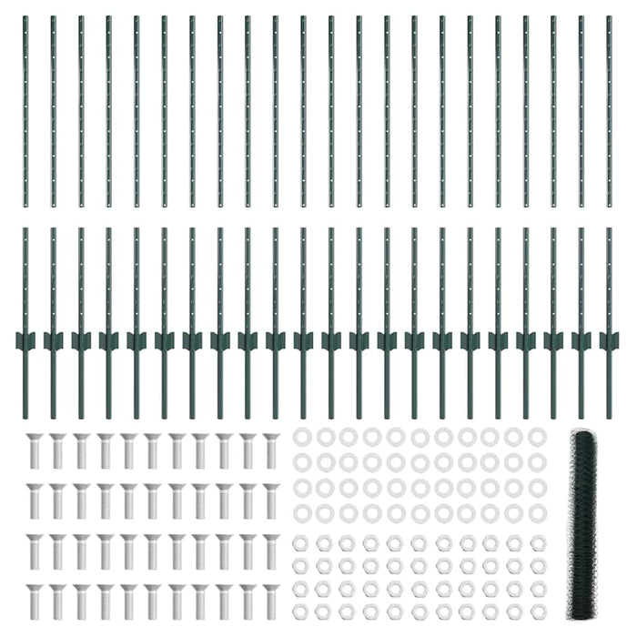 Gard cu Stâlp Verde 1 x 50 m Oțel și PVC - WALTI WALTI