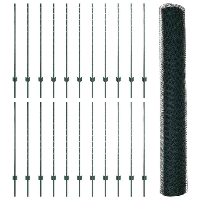 Gard cu Stâlp Verde 1,2 x 50 m Oțel și PVC - WALTI WALTI