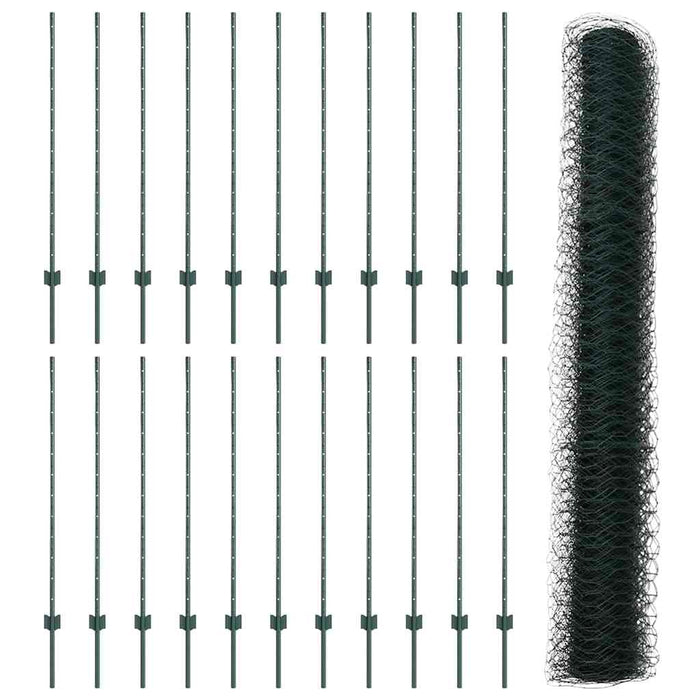 Gard cu Stâlp Verde 1,2 x 50 m Oțel și PVC - WALTI WALTI