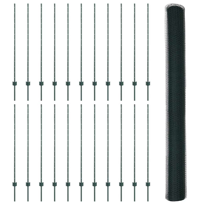 Gard cu Stâlp Verde 1,4 x 50 m Oțel și PVC - WALTI WALTI