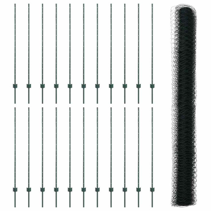Gard cu Stâlp Verde 1,4 x 50 m Oțel și PVC - WALTI WALTI