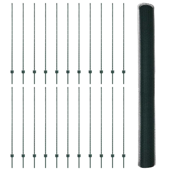 Gard cu Stâlp Verde 1,6 x 50 m Oțel și PVC - WALTI WALTI