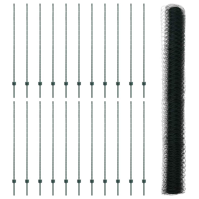 Gard cu Stâlp Verde 1,6 x 50 m Oțel și PVC - WALTI WALTI