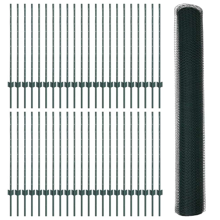 Gard cu Stâlp Verde 1 x 100 m Oțel și PVC - WALTI WALTI
