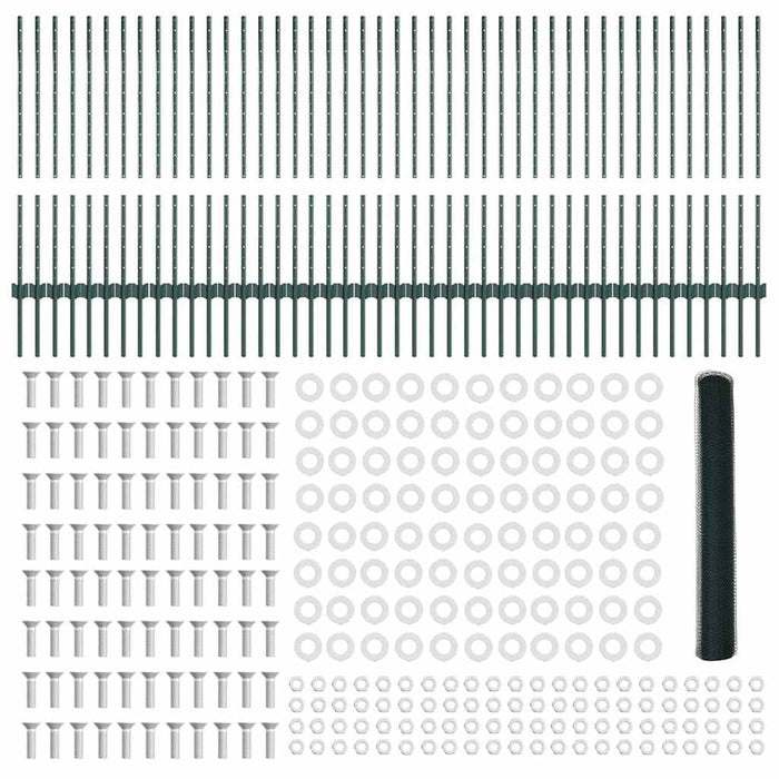 Gard cu Stâlp Verde 1 x 100 m Oțel și PVC - WALTI WALTI