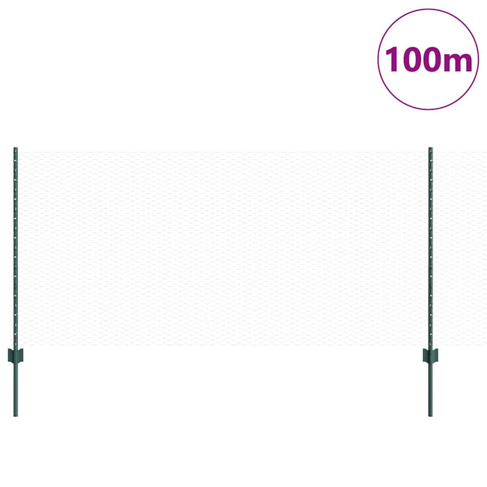 Gard cu Stâlp Verde 1 x 100 m Oțel și PVC - WALTI WALTI