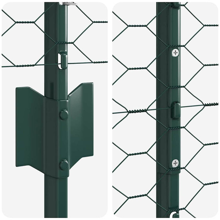 Gard cu Stâlp Verde 1 x 100 m Oțel și PVC - WALTI WALTI