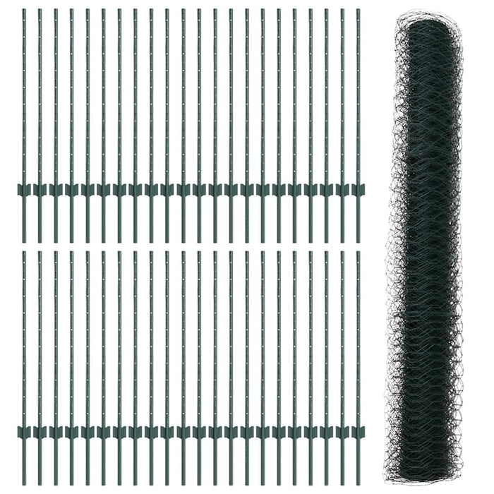 Gard cu Stâlp Verde 1 x 100 m Oțel și PVC - WALTI WALTI