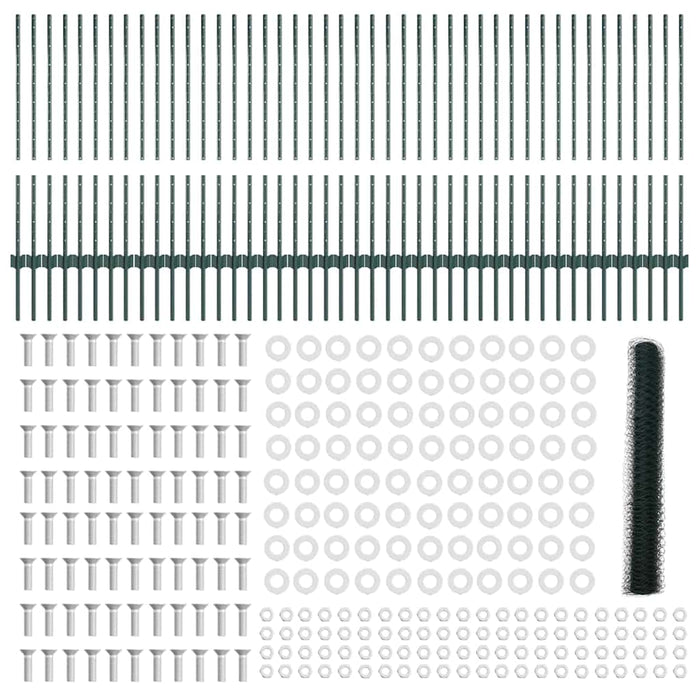 Gard cu Stâlp Verde 1 x 100 m Oțel și PVC - WALTI WALTI