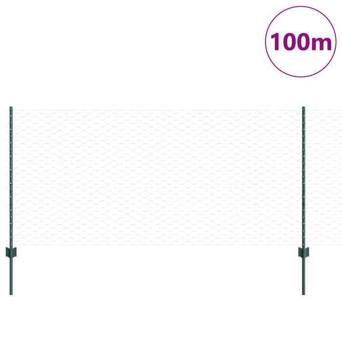 Gard cu Stâlp Verde 1 x 100 m Oțel și PVC - WALTI WALTI