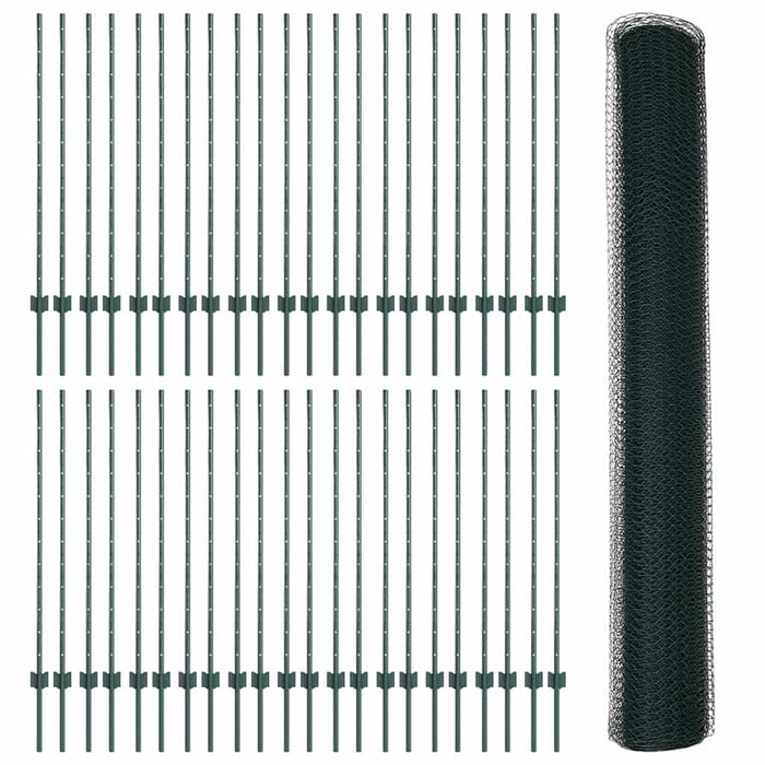 Gard cu Stâlp Verde 1,2 x 100 m Oțel și PVC - WALTI WALTI
