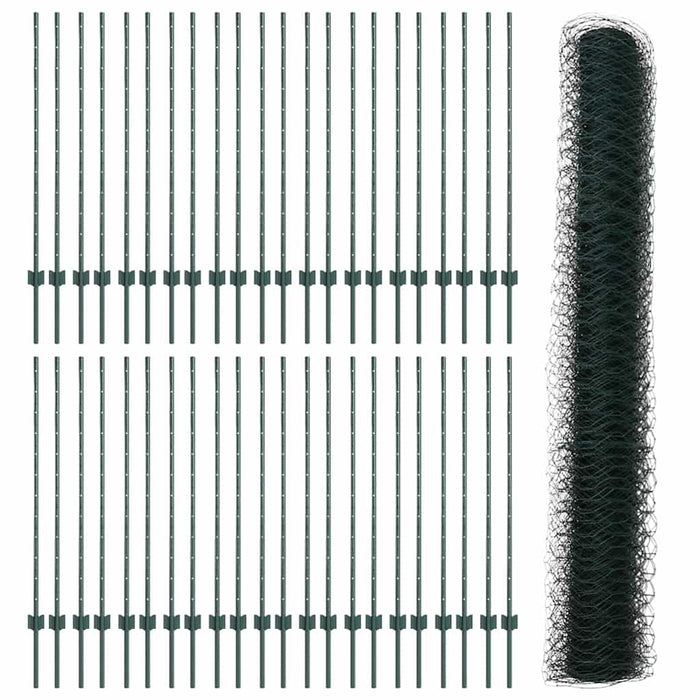 Gard cu Stâlp Verde 1,2 x 100 m Oțel și PVC - WALTI WALTI