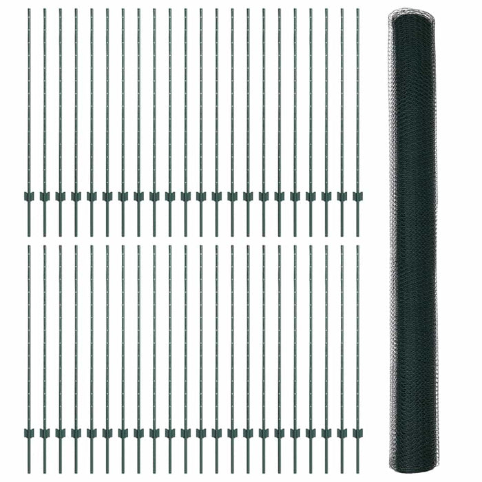 Gard cu Stâlp Verde 1,4 x 100 m Oțel și PVC - WALTI WALTI