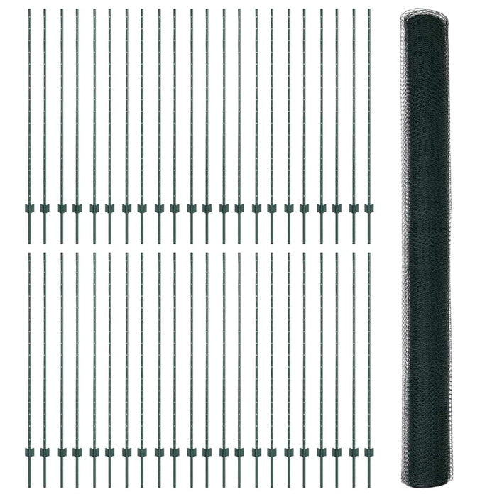 Gard cu Stâlp Verde 1,5 x 100 m Oțel și PVC WALTI