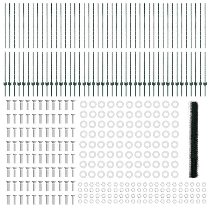 Gard cu Stâlp Verde 1,6 x 100 m Oțel și PVC - WALTI WALTI