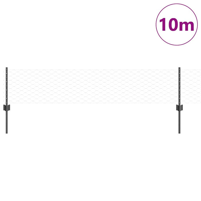 Gard cu Stâlp Gri 0,4 x 10 m Oțel și PVC - WALTI WALTI