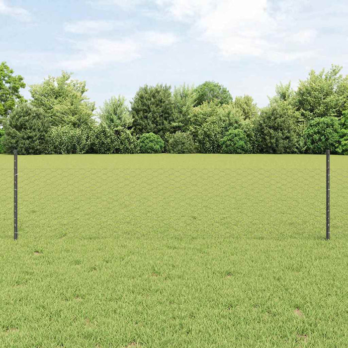 Gard cu Stâlp Gri 0,5 x 10 m Oțel și PVC - WALTI WALTI