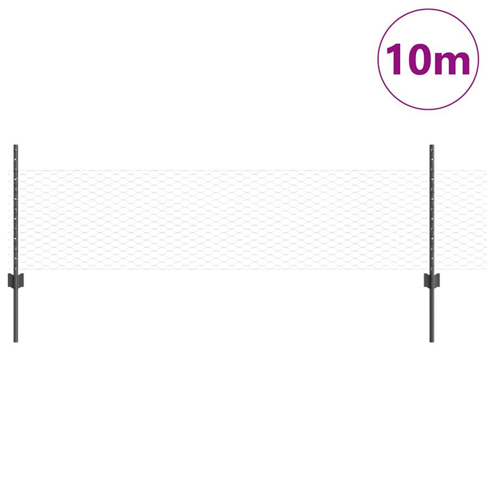 Gard cu Stâlp Gri 0,5 x 10 m Oțel și PVC - WALTI WALTI