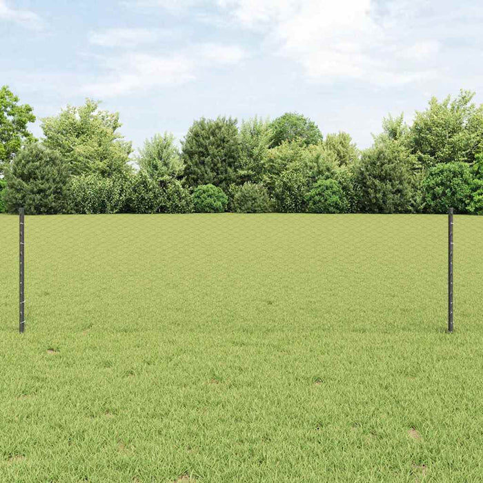 Gard cu Stâlp Gri 0,6 x 10 m Oțel și PVC - WALTI WALTI