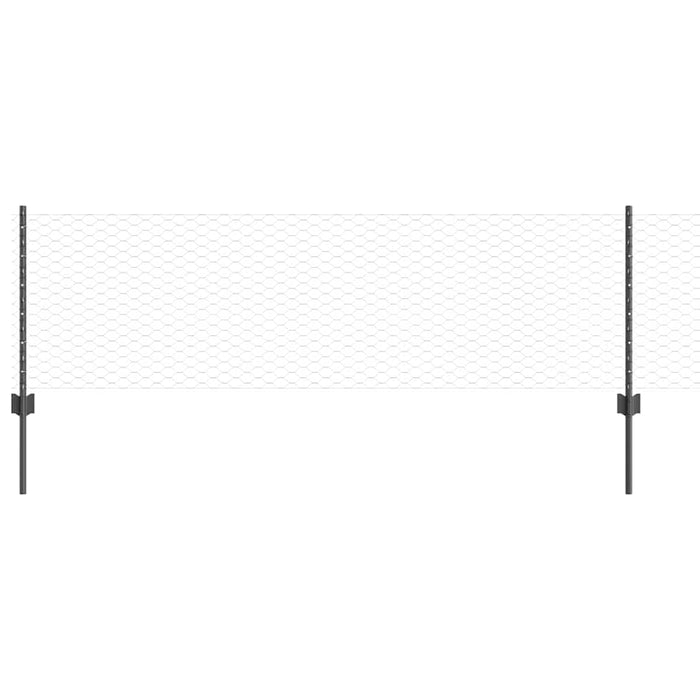 Gard cu Stâlp Gri 0,6 x 10 m Oțel și PVC - WALTI WALTI