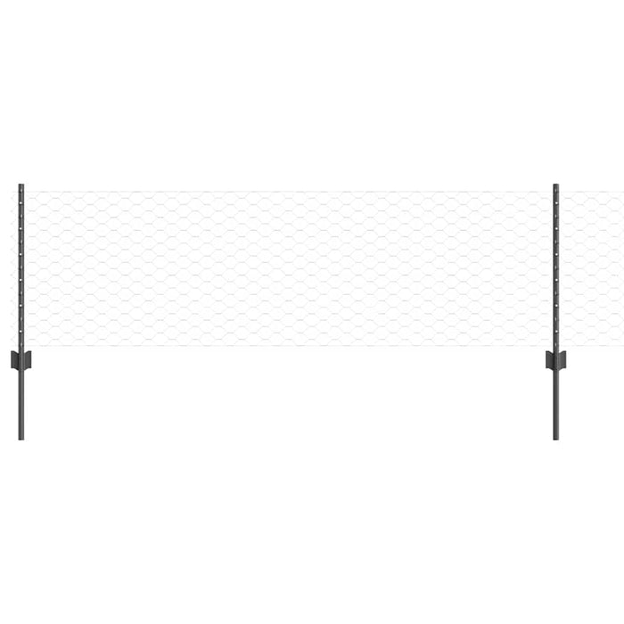 Gard cu Stâlp Gri 0,6 x 10 m Oțel și PVC - WALTI WALTI