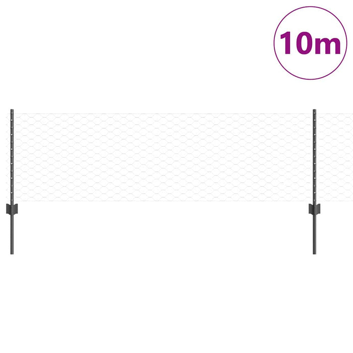 Gard cu Stâlp Gri 0,6 x 10 m Oțel și PVC - WALTI WALTI