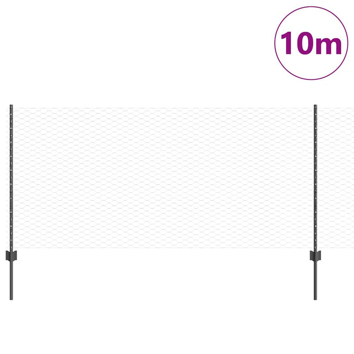 Gard cu Stâlp Gri 1 x 10 m Oțel și PVC - WALTI WALTI