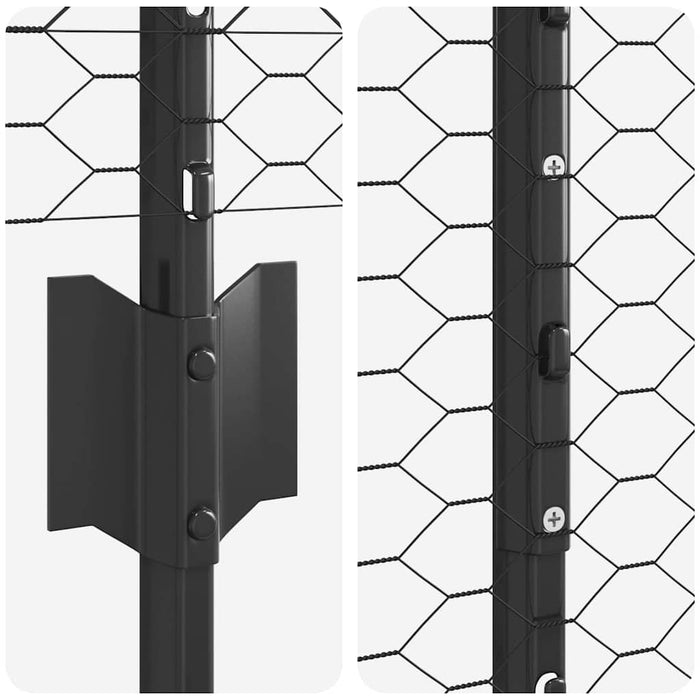 Gard cu Stâlp Gri 1,2 x 10 m Oțel și PVC - WALTI WALTI