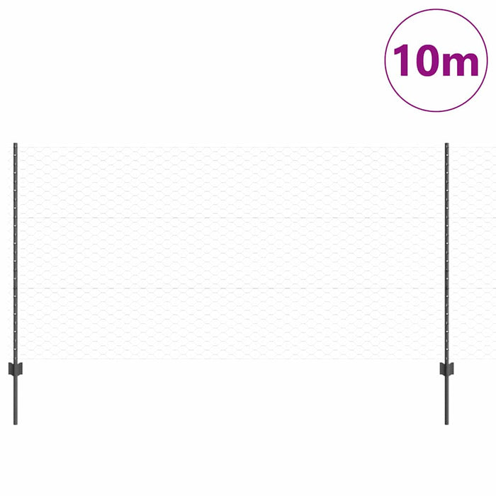Gard cu Stâlp Gri 1,2 x 10 m Oțel și PVC - WALTI WALTI