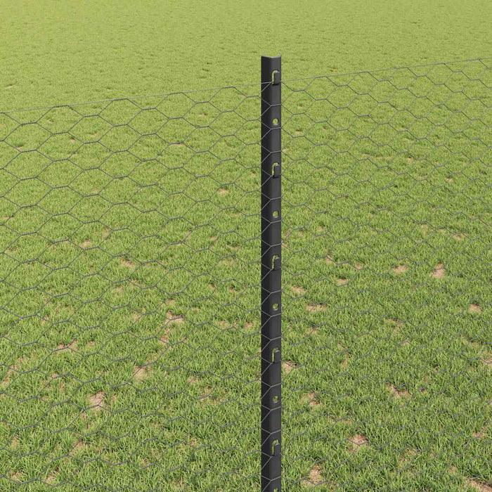 Gard cu Stâlp Gri 1,5 x 10 m Oțel și PVC - WALTI WALTI