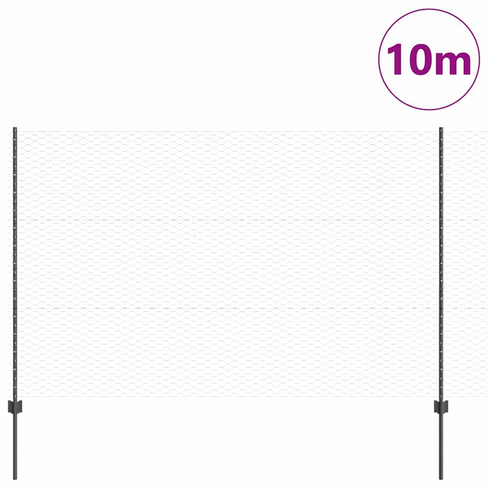 Gard cu Stâlp Gri 1,5 x 10 m Oțel și PVC - WALTI WALTI
