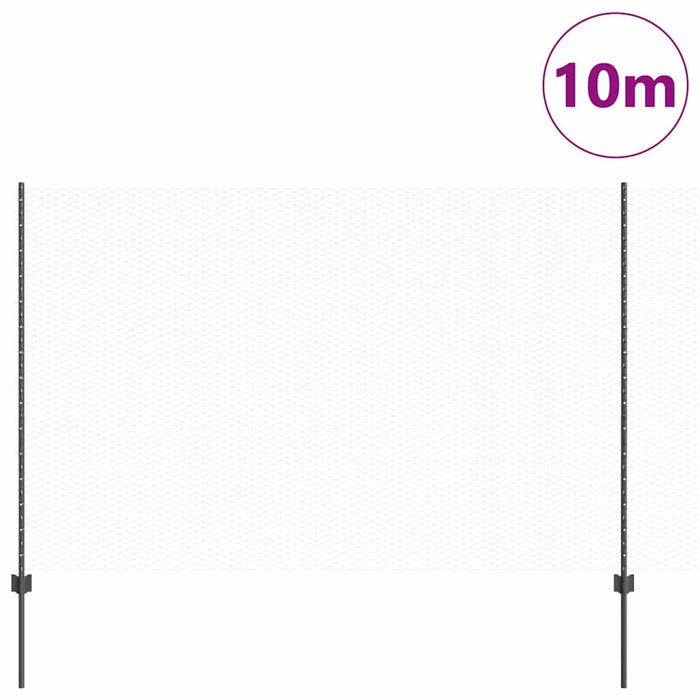 Gard cu Stâlp Gri 1,6 x 10 m Oțel și PVC - WALTI WALTI