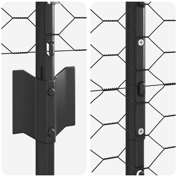 Gard cu Stâlp Gri 1 x 50 m Oțel și PVC - WALTI WALTI