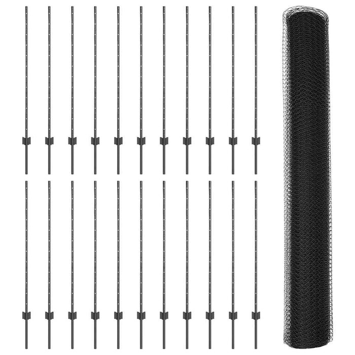 Gard cu Stâlp Gri 1,2 x 50 m Oțel și PVC - WALTI WALTI