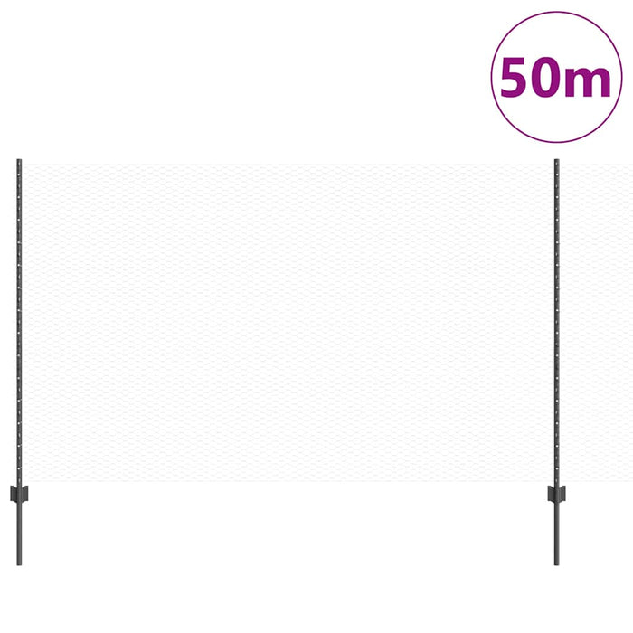 Gard cu Stâlp Gri 1,4 x 50 m Oțel și PVC - WALTI WALTI