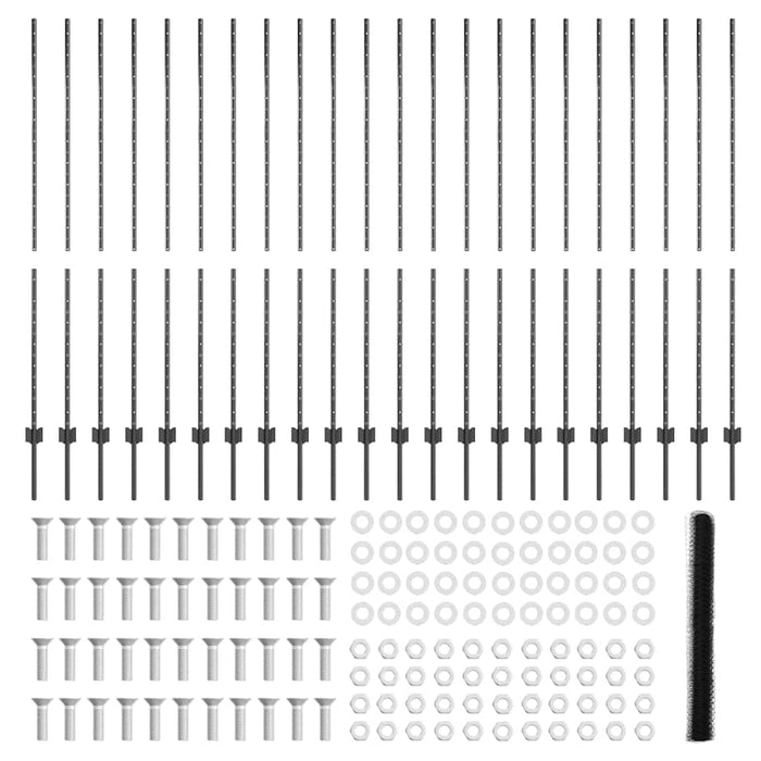Gard cu Stâlp Gri 1,5 x 50 m Oțel și PVC - WALTI WALTI