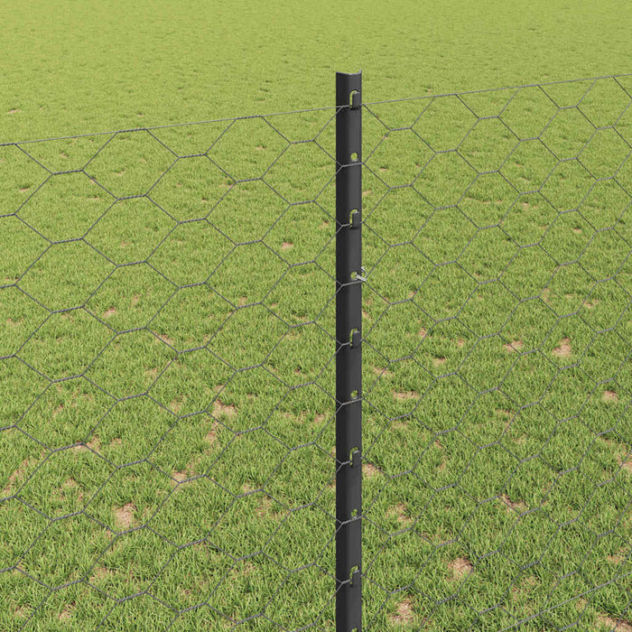 Gard cu Stâlp Gri 1,5 x 50 m Oțel și PVC - WALTI WALTI