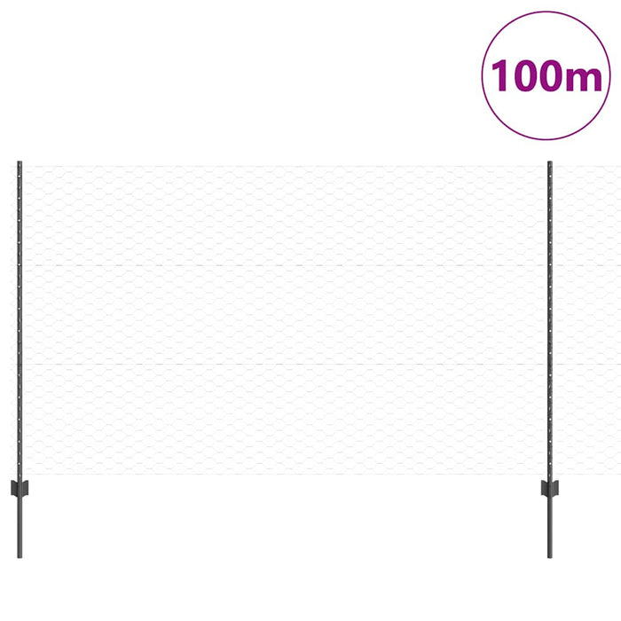 Gard cu Stâlp Gri 1,4 x 100 m Oțel și PVC - WALTI WALTI