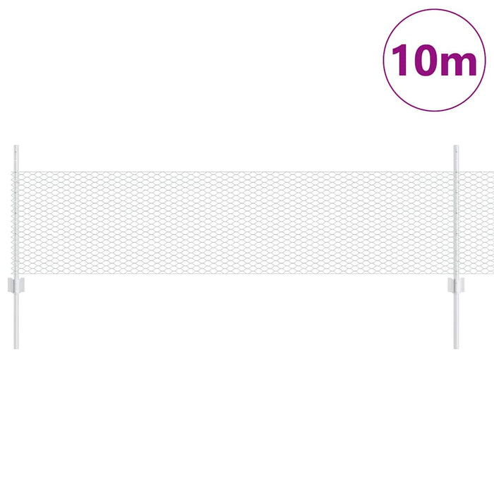 Gard cu Stâlp Argintiu 0,5 x 10 m Oțel - WALTI WALTI
