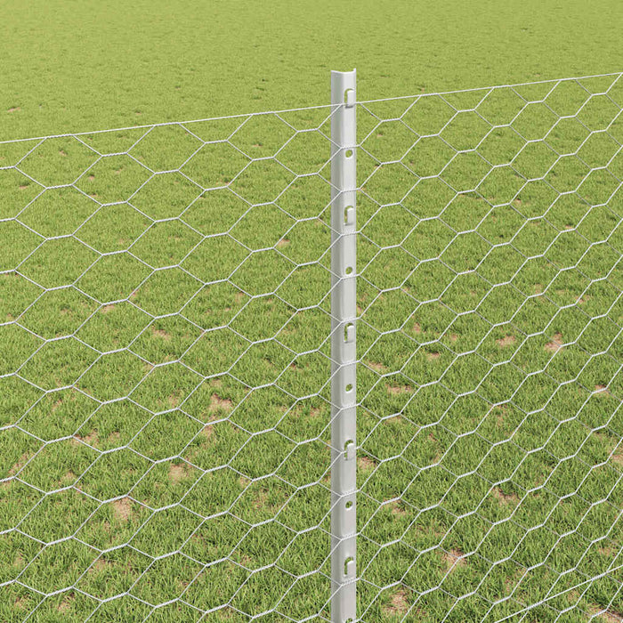 Gard cu Stâlp Argintiu 1,5 x 10 m Oțel - WALTI WALTI