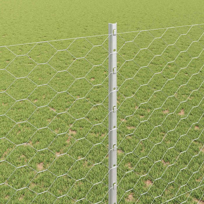 Gard cu Stâlp Argintiu 1,5 x 10 m Oțel - WALTI WALTI