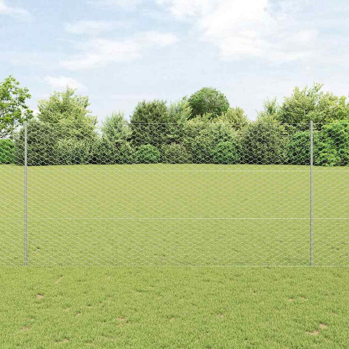 Gard cu Stâlp Argintiu 1,5 x 10 m Oțel - WALTI WALTI