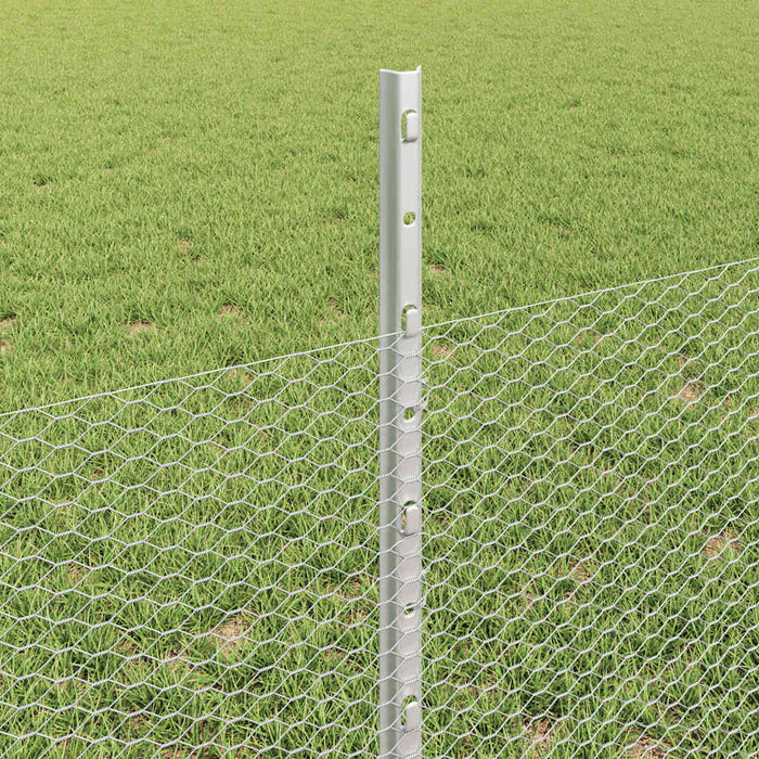 Gard cu Stâlp Argintiu 0,5 x 25 m Oțel - WALTI WALTI