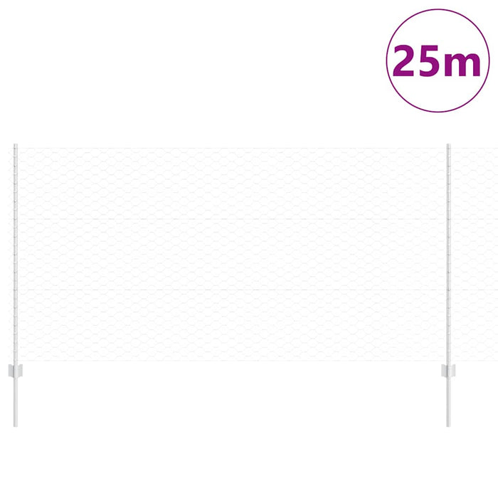 Gard cu Stâlp Argintiu 1,2 x 25 m Oțel - WALTI WALTI