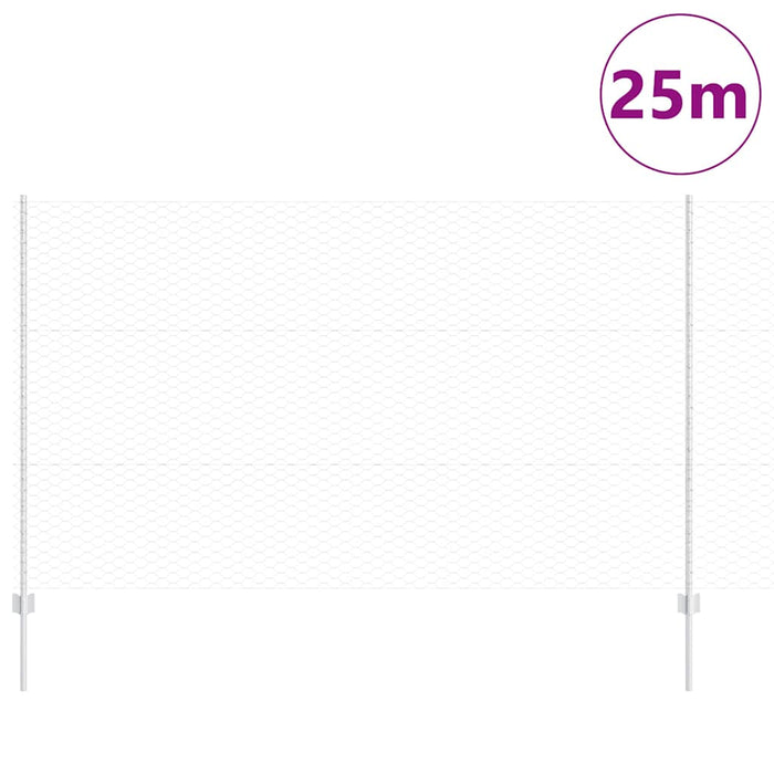 Gard cu Stâlp Argintiu 1,4 x 25 m Oțel - WALTI WALTI