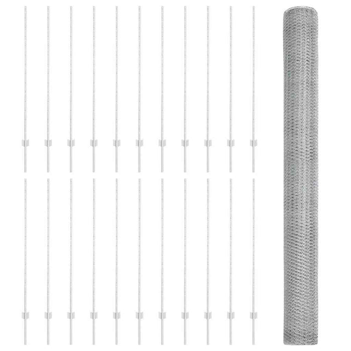 Gard cu Stâlp Argintiu 1,4 x 50 m Oțel - WALTI WALTI